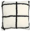 Image de Coussin - Home Deco Factory - Sherpa Blanc Carreaux Noir - Déhoussable