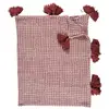 Image de Plaid - Home Deco Factory - Nid D'abeille - Rouge Et Blanc - 125 X 150 Cm