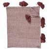 Image de Plaid Nid dAbeille Gaufré 125x150cm Rouge & Blanc