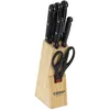 Image de Bloc De 1 Couteau - Cook Concept - Bloc 5 Couteaux Et Ciseaux De Cuisine - Tranchant - Gris Et Noir