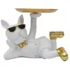 Image de Statue - Home Deco Factory - Vide-poche Bulldog - Blanc Et Or