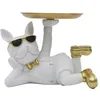 Image de Statue - HOME DECO FACTORY - Vide-Poche Bulldog - Blanc et Or