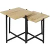 Image de Lot De 2 Tables Gigognes - Home Deco Factory - Loka - Marron Et Noir
