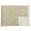 Image de Plaid - Home Deco Factory - Bain De Soleil - Franges - Jaune Et Vert