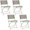 Image de Lot De 4 Chaises - Home Deco Factory - Elba - Pliante - Moderne - Beige