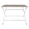 Image de Table - Home Deco Factory - Barcelone - Métal - Effet Bois - Blanc - 110 X 70 Cm