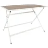 Image de Table - Home Deco Factory - Barcelone - Métal - Effet Bois - Blanc - 110 X 70 Cm