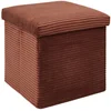 Image de Coffre Pouf - Home Deco Factory - Scott - Pliable - Côtelé - Orange