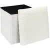 Image de Coffre Pouf - Home Deco Factory - Scott - Pliable - Côtelé - Beige