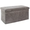 Image de Coffre Banc Pliable - Home Deco Factory - Côtelé - Gris
