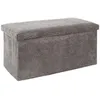 Image de Coffre Banc Pliable - HOME DECO FACTORY - Côtelé - Gris