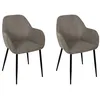 Image de Lot de 2 Fauteuils - HOME DECO FACTORY - Scott - Côtelé - Confortables - Gris et Noir