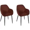 Image de Lot de 2 fauteuils - home deco factory - scott - côtelé - orange