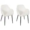Image de Lot de 2 fauteuils - home deco factory - scott - côtelés - confortables - beige