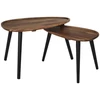 Image de Lot De 2 Tables Gigognes - Home Deco Factory - Galet - Bois D'acacia - Noir Et Marron