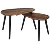 Image de Lot De 2 Tables Gigognes - Home Deco Factory - Galet - Bois Dacacia - Noir Et Marron