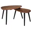 Image de Lot de 2 tables gigognes - home deco factory - galet - bois d'acacia - noir et marron