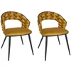Image de Lot De 2 Chaises - Home Deco Factory - Sawyer - Tressées à La Main - Jaune Moutarde