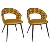 Image de Lot de 2 chaises - home deco factory - sawyer - tressées à la main - jaune moutarde