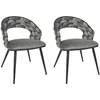 Image de Lot De 2 Chaises - Home Deco Factory - Sawyer - Tressées à La Main - Chic - Grises Et Noires