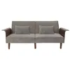 Image de Canapé - Home Deco Factory - Scott - Convertible - Côtelé - Gris Et Marron