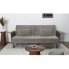 Image de Canapé - Home Deco Factory - Scott - Convertible - Côtelé - Gris Et Marron