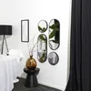 Image de Lot de 4 Miroirs - HOME DECO FACTORY - Versa - Rond et Ovale - Noir
