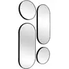 Image de Lot de 4 miroirs - home deco factory - versa - rond et ovale - noir