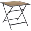Image de Table pliable en métal anthracite et effet bois barcelone 70 x 70 cm