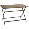 Image de Table pliable en métal anthracite et effet bois barcelone 110 x 70 cm