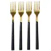 Image de Lot De 4 Fourchettes À Dessert - Home Deco Factory - Charlotte - Élégantes - Noires