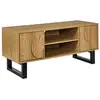 Image de Meuble Tv - Home Deco Factory - Calypso - Élégant - Bois Et Métal - Marron Et Noir