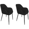 Image de Lot de 2 fauteuils - home deco factory - atome - élégants - confortables - noirs