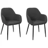 Image de Lot de 2 fauteuils - home deco factory - atome - ergonomiques - gris