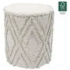 Image de Pouf - Home Deco Factory - Mirage - Effet Tissé - Géométriques - Beige