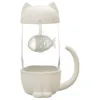 Image de Mug - The Concept Factory - Kawaii - Infuseur Intégré - Chat - Blanc Et Transparent