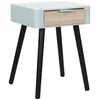 Image de Table De Chevet - Home Deco Factory - 1 Tiroir - Bois Bicolore - Noir Et Gris