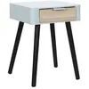 Image de Table De Chevet - Home Deco Factory - 1 Tiroir - Bois Bicolore - Noir Et Gris