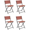 Image de Lot De 4 Chaises - Home Deco Factory - Elba - Pliante - Rouge