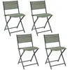 Image de Lot de 4 Chaises - HOME DECO FACTORY - Elba - Pliante - Moderne - Verte