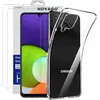 Image de Pour Samsung Galaxy A22 4G -Coque arrière gel transparente et 2 protections écran verre trempé résistant 9H -NOVAGO