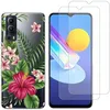 Image de Coque pour Vivo Y52 5G - Vivo Y72 5G et 2 protections écran Verre Trempé [Fleur exotique] Novago®