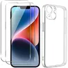 Image de Pour iPhone 14 Plus- Coque arrière transparente et 2 protections vitre écran verre trempé [Novago]