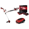 Image de Kit Premium Jardin Sans Fil Einhell   Taille-haies 36v, Coupe-bordure 36v, Robot Tondeuse + Batteries 4.0ah