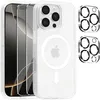 Image de Coque pour iphone 16 pro max et 2 vitres verre trempé compatible magsafe transparent hd