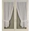 Image de Paire de rideaux bonne femme à bord macramé Blanc 95x220 cm