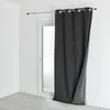 Image de Rideau isolant et occultant en velours doublé polaire Gris anthracite 135x280 cm