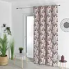 Image de Rideau jacquard fleurs de gingko Bordeaux 140x260 cm
