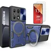 Image de Coque et Verres Trempés Pour Xiaomi Redmi Note 13 Pro 4G - Bleu Marine - Protection Intégrale - Antichoc