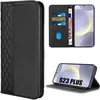 Image de Coque de protection - Booling - pour Samsung Galaxy S24 Plus - Cuir PU et TPU - Motif Losanges 3D - Noir
